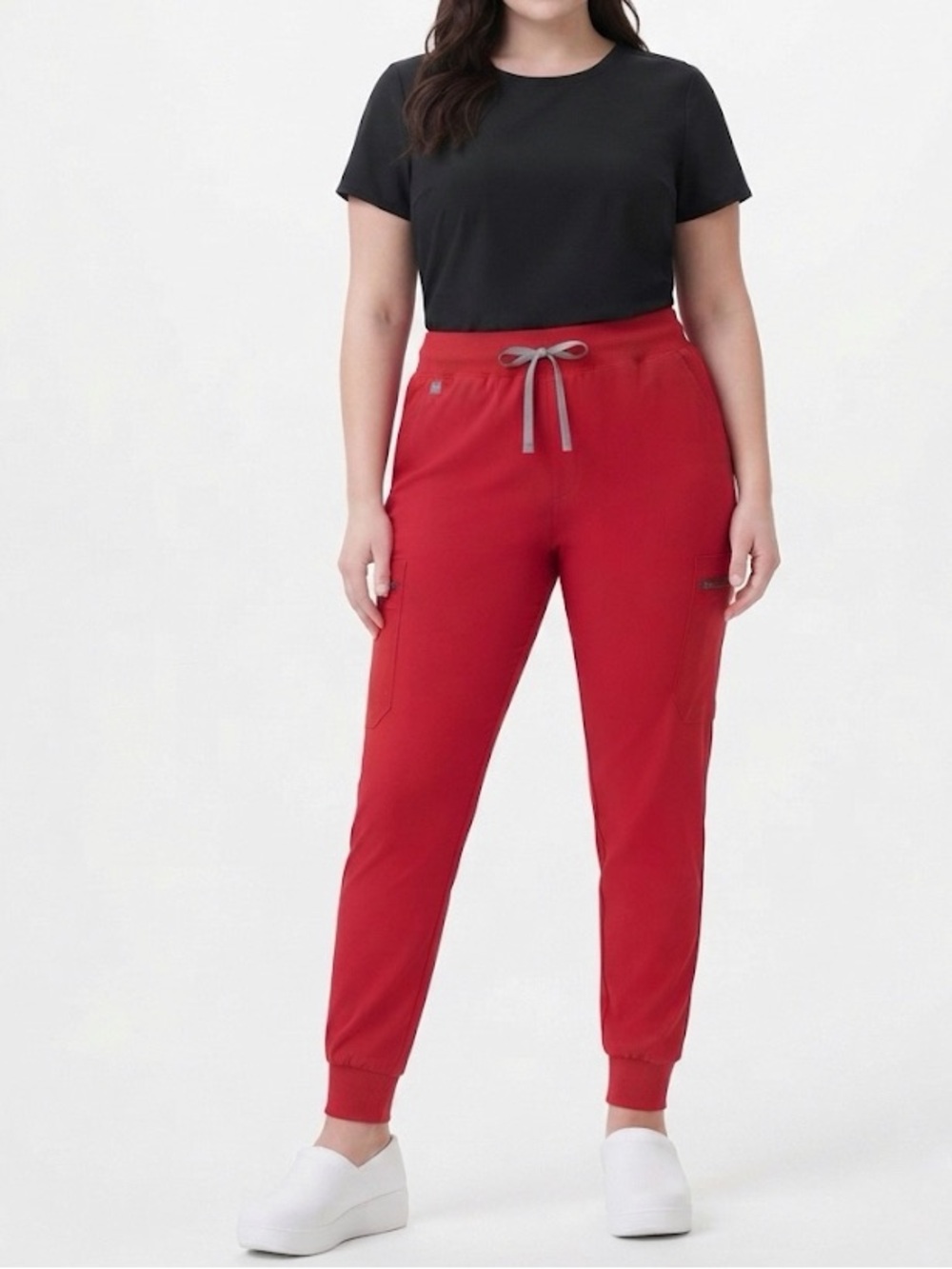 FIGS Zamora Jogger Scrub Pants High Rise Size Large PO#3718 Red